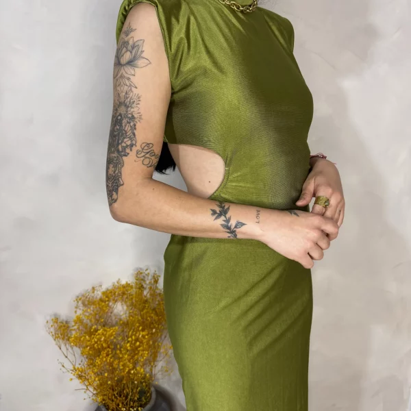 Vestido Verde Satinado